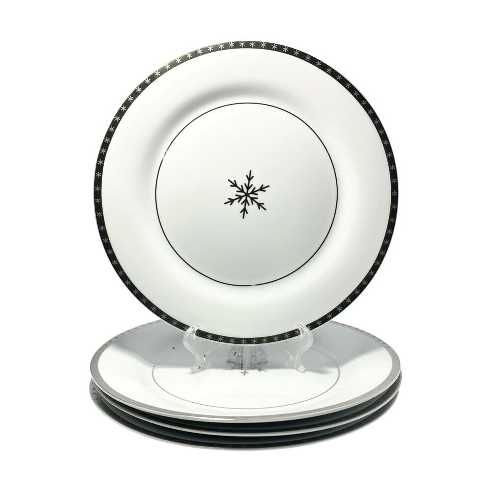 Target “Arctic Solstice Snowflake” Set of 4 Porcelain Dinner Plates 10 3/4”